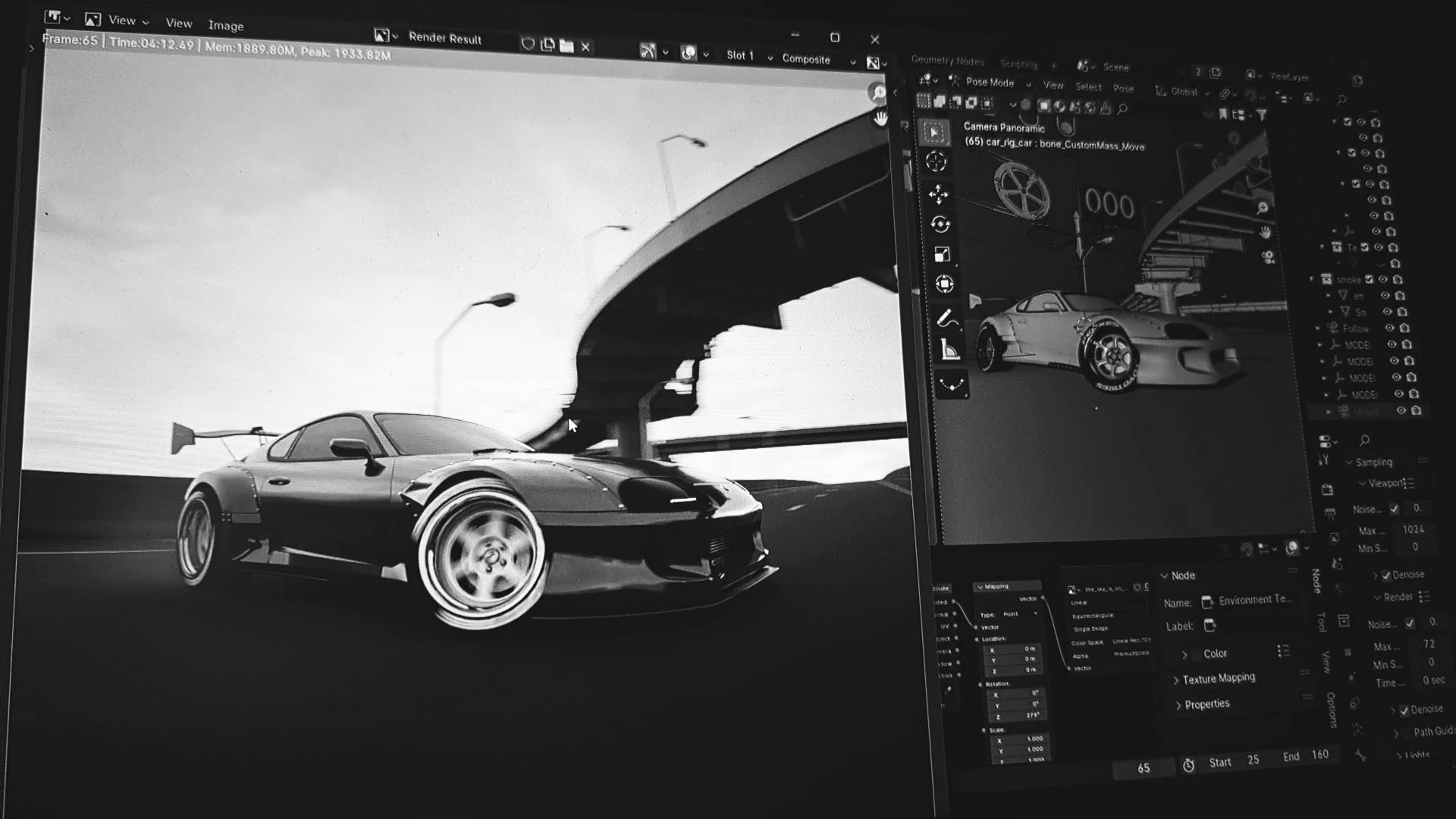 Cinematic vehicle visualization project render